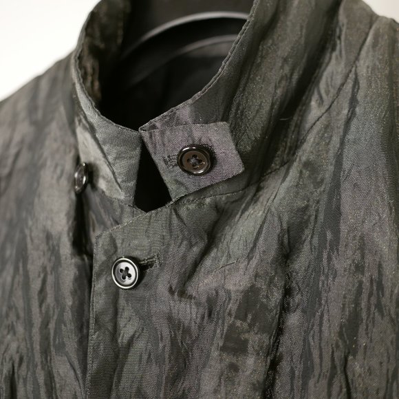 Yohji Yamamoto Pour Homme Spring 1999 Runway Crinkled Steel Blend Jacket (M) - Picture 4 of 7